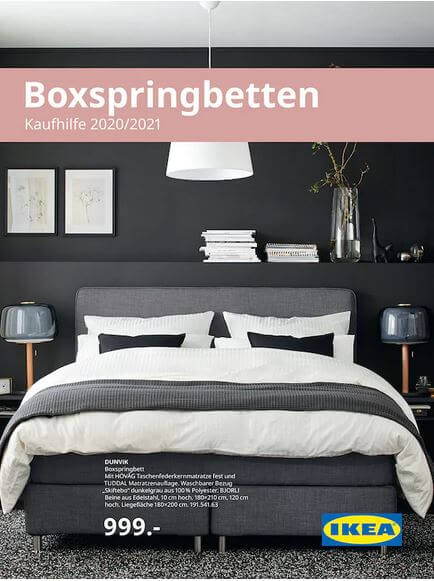 verschiedene Boxspringbetten bei ikea in der kaufhilfe vergleichen